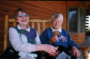 Ladies at Lodge with Morel Mushrooms